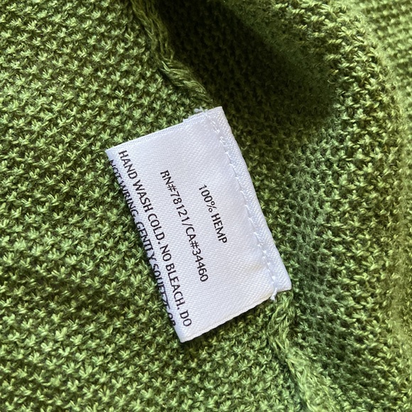 EILEEN FISHER Edamame Green 100% Hemp Open Front S/S Cardigan - Picture 6 of 9